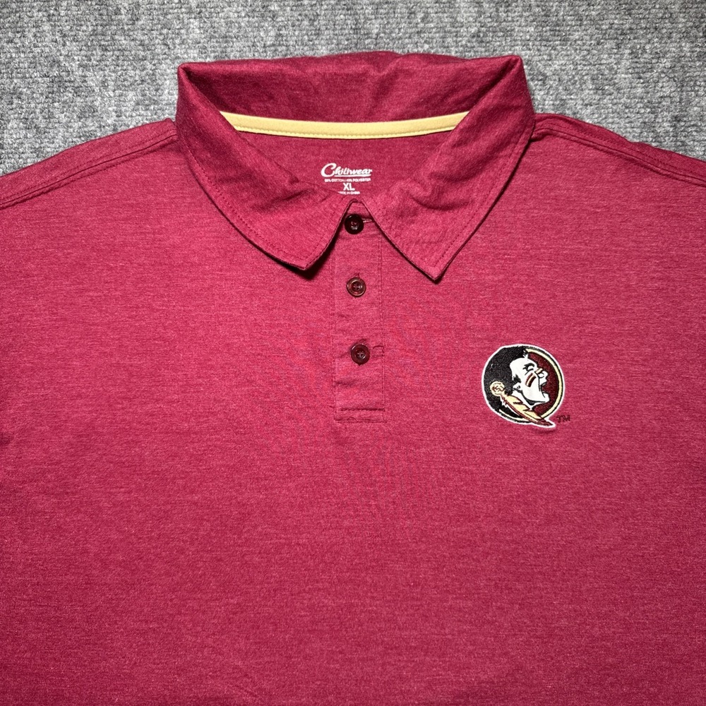 Florida State FSU Seminoles Polo‎ Shirt Red Chiliwear Men's Size XL